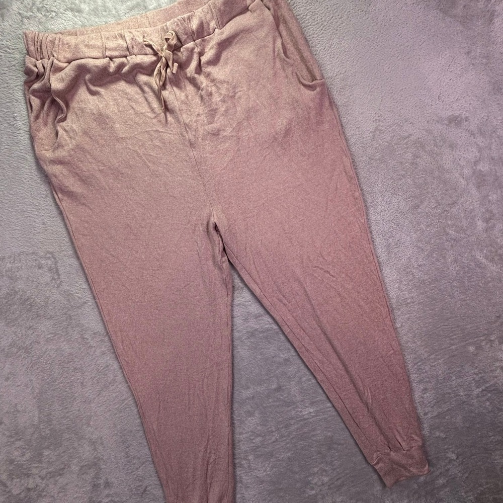 NWT Frederick's of Hollywood Women Jogger M Mauve Pink Keily Knit Lounge Pants